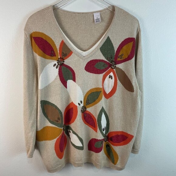 Alfred Dunner V-Neckline Sweater Size XL - Picture 1 of 10